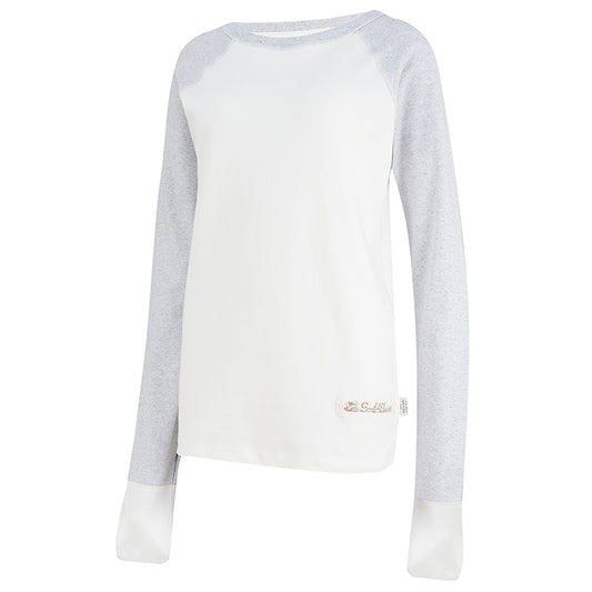 Adult PJ top with silk mitts and an opening so hands can easily be slipped out.